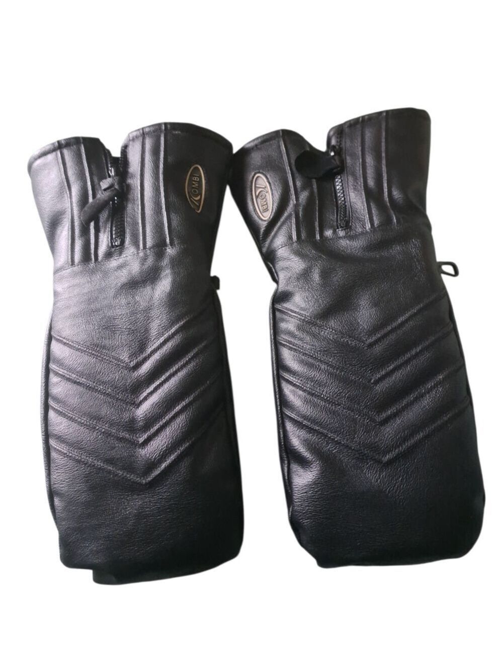 VTG MENS KOMBI skidoo winter MITTS genuine leather plush lined black extra large